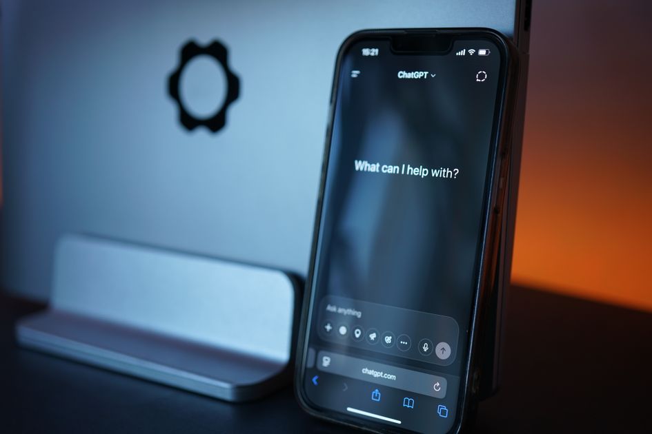 A smartphone with an AI chat interface for messaging