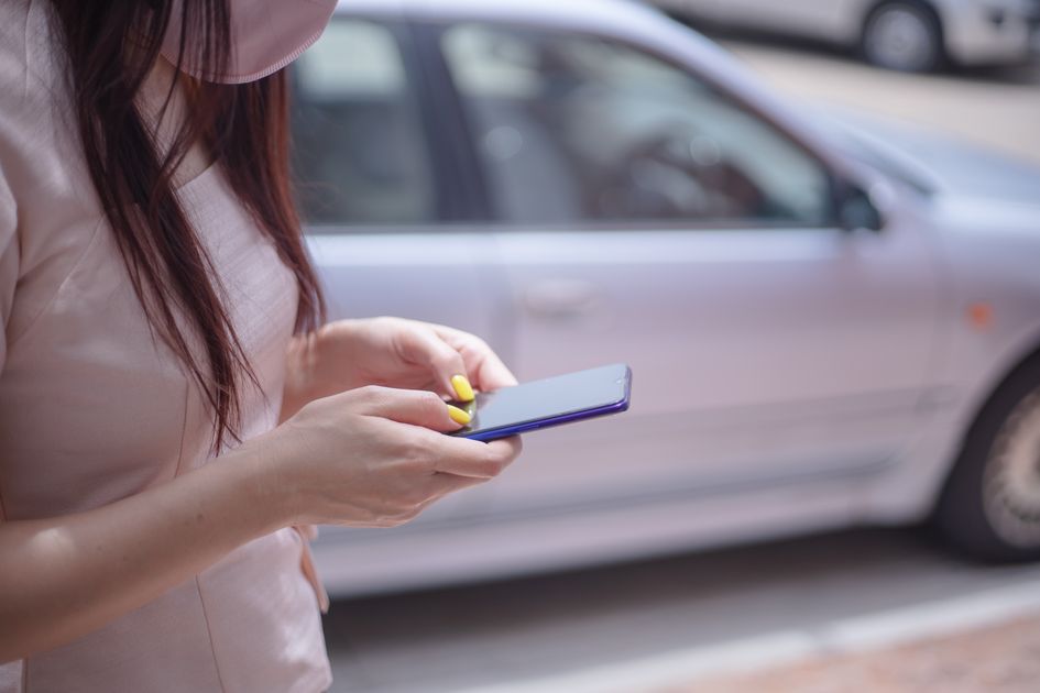 A person texting quickly on a smartphone