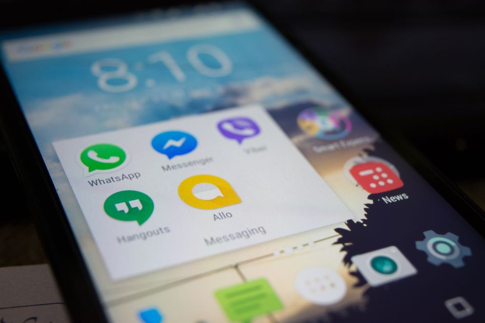 A smartphone screen showing various messaging apps