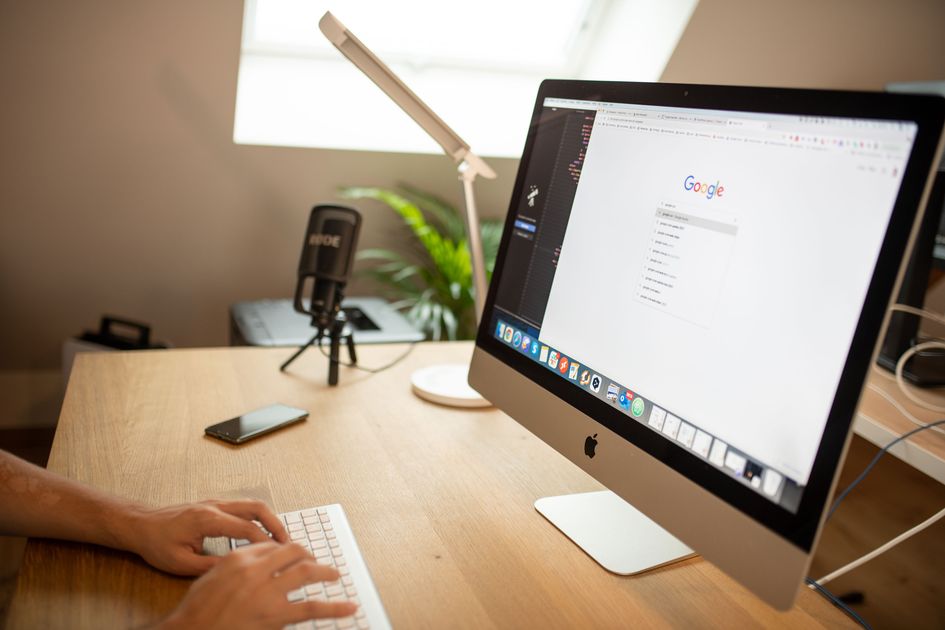 A modern workspace with a desktop computer