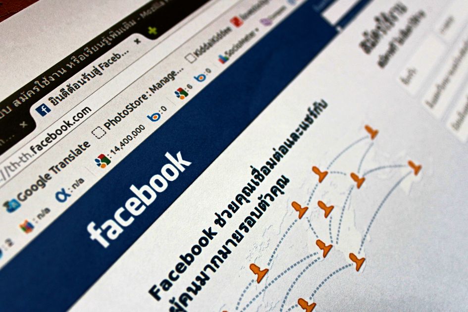 A close-up of a browser window with social media icons