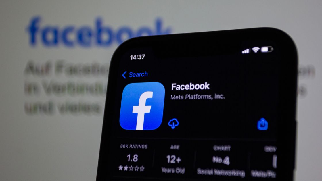 A close-up of the Facebook app on a smartphone screen