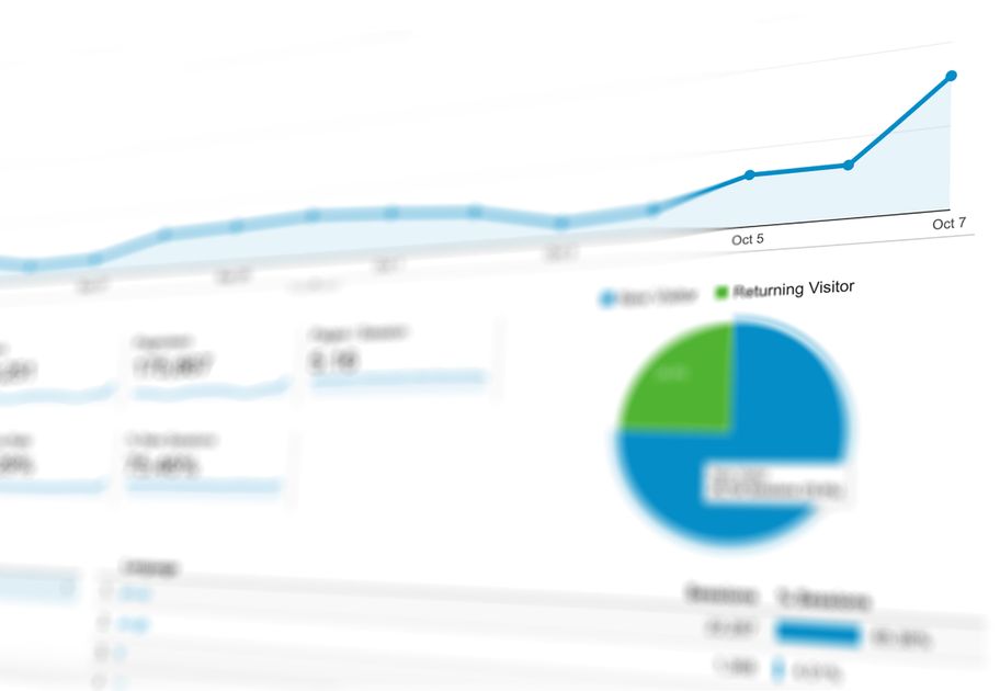 Colorful analytics charts and graphs on a dashboard
