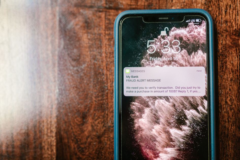 A smartphone displaying a notification alert